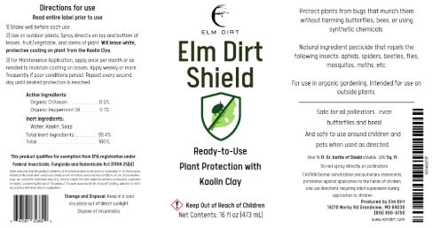 Elm Dirt's Shield, All Natural Pesticide - Elm Dirt -